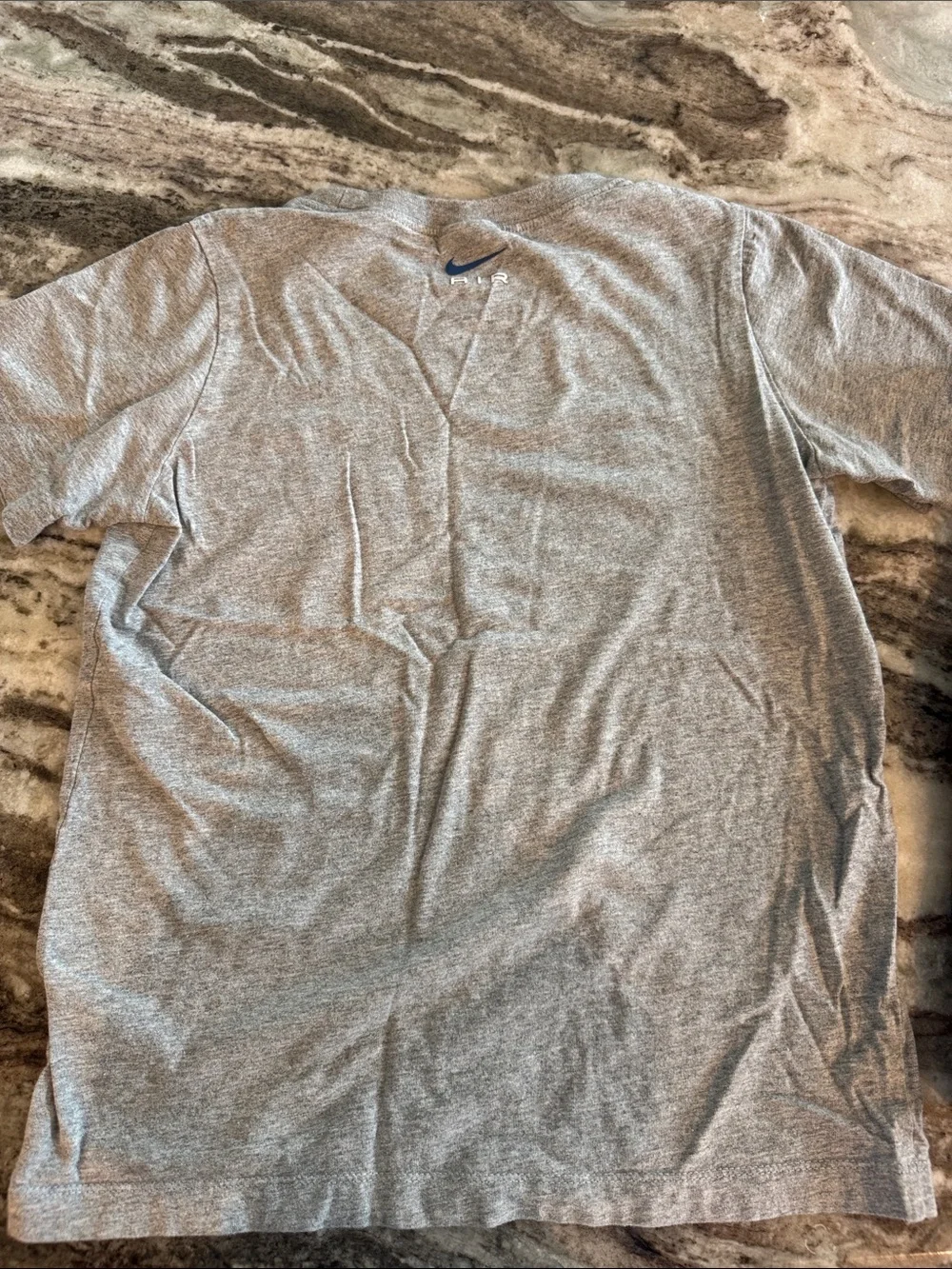 Nike Kids Gray Tee with Blue Air Logo and Royal Blue Shorts